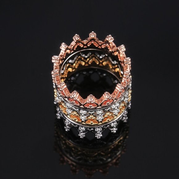 🎀 Heart Wreath Basic Simple Colorful Heart Rings for Women, PD530 - Picture 6 of 8